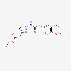 molecular formula C20H24N2O4S B10993635 ethyl (2-{[(2,2-dimethyl-3,4-dihydro-2H-chromen-6-yl)acetyl]amino}-1,3-thiazol-4-yl)acetate 