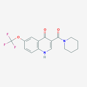 molecular formula C16H15F3N2O3 B10993663 (4-Hydroxy-6-(trifluoromethoxy)quinolin-3-yl)(piperidin-1-yl)methanone 