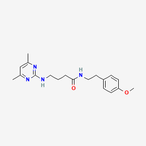 molecular formula C19H26N4O2 B10993671 4-[(4,6-dimethylpyrimidin-2-yl)amino]-N-[2-(4-methoxyphenyl)ethyl]butanamide 