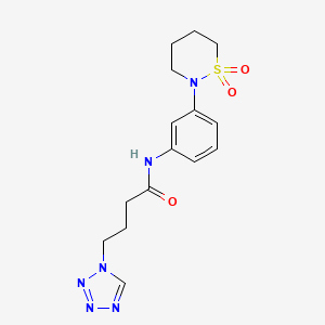 N-[3-(1,1-dioxido-1,2-thiazinan-2-yl)phenyl]-4-(1H-tetrazol-1-yl)butanamide