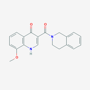 molecular formula C20H18N2O3 B10993683 3,4-dihydroisoquinolin-2(1H)-yl(4-hydroxy-8-methoxyquinolin-3-yl)methanone 