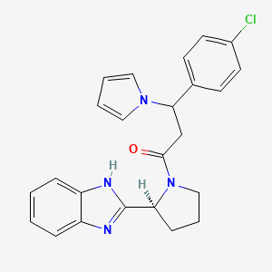 2-{1-[3-(4-chlorophenyl)-3-(1H-pyrrol-1-yl)propanoyl]-2-pyrrolidinyl}-1H-benzimidazole