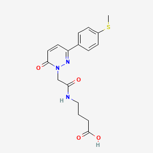 molecular formula C17H19N3O4S B10993795 4-[({3-[4-(methylsulfanyl)phenyl]-6-oxopyridazin-1(6H)-yl}acetyl)amino]butanoic acid 