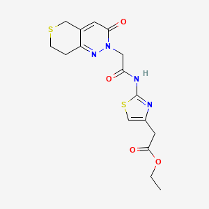 molecular formula C16H18N4O4S2 B10993803 ethyl (2-{[(3-oxo-3,5,7,8-tetrahydro-2H-thiopyrano[4,3-c]pyridazin-2-yl)acetyl]amino}-1,3-thiazol-4-yl)acetate 