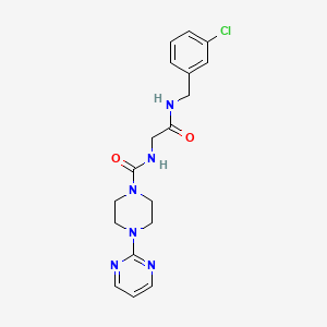 molecular formula C18H21ClN6O2 B10993809 N-{2-[(3-chlorobenzyl)amino]-2-oxoethyl}-4-(pyrimidin-2-yl)piperazine-1-carboxamide 