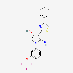 molecular formula C20H14F3N3O2S B10993817 5-imino-4-(4-phenyl-1,3-thiazol-2-yl)-1-[3-(trifluoromethoxy)phenyl]-2,5-dihydro-1H-pyrrol-3-ol 