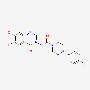 molecular formula C22H23FN4O4 B10993834 3-{2-[4-(4-fluorophenyl)piperazin-1-yl]-2-oxoethyl}-6,7-dimethoxyquinazolin-4(3H)-one 