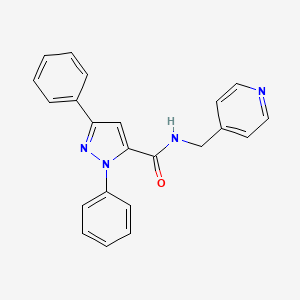 molecular formula C22H18N4O B10993850 1,3-diphenyl-N-(pyridin-4-ylmethyl)-1H-pyrazole-5-carboxamide 