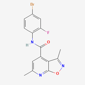 molecular formula C15H11BrFN3O2 B10993851 N-(4-bromo-2-fluorophenyl)-3,6-dimethyl[1,2]oxazolo[5,4-b]pyridine-4-carboxamide 