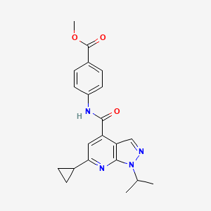 molecular formula C21H22N4O3 B10993852 methyl 4-({[6-cyclopropyl-1-(propan-2-yl)-1H-pyrazolo[3,4-b]pyridin-4-yl]carbonyl}amino)benzoate 