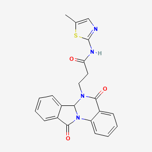 3-(5,11-dioxo-6a,11-dihydroisoindolo[2,1-a]quinazolin-6(5H)-yl)-N-(5-methyl-1,3-thiazol-2-yl)propanamide