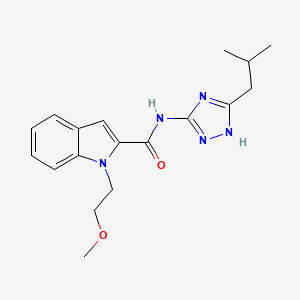 molecular formula C18H23N5O2 B10993897 1-(2-methoxyethyl)-N-[3-(2-methylpropyl)-1H-1,2,4-triazol-5-yl]-1H-indole-2-carboxamide 