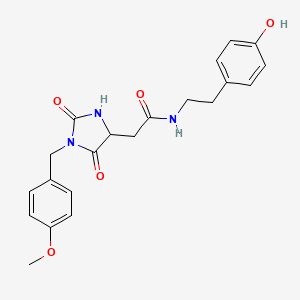 N-[2-(4-hydroxyphenyl)ethyl]-2-[1-(4-methoxybenzyl)-2,5-dioxoimidazolidin-4-yl]acetamide