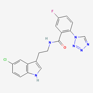 molecular formula C18H14ClFN6O B10993917 N-[2-(5-chloro-1H-indol-3-yl)ethyl]-5-fluoro-2-(1H-tetrazol-1-yl)benzamide 