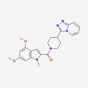 molecular formula C23H25N5O3 B10993936 (4,6-dimethoxy-1-methyl-1H-indol-2-yl)[4-([1,2,4]triazolo[4,3-a]pyridin-3-yl)piperidin-1-yl]methanone 