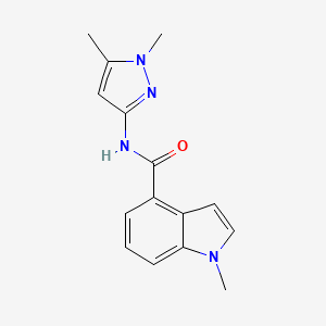 molecular formula C15H16N4O B10993946 N-(1,5-dimethyl-1H-pyrazol-3-yl)-1-methyl-1H-indole-4-carboxamide 