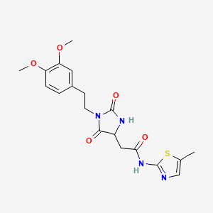 2-{1-[2-(3,4-dimethoxyphenyl)ethyl]-2,5-dioxoimidazolidin-4-yl}-N-(5-methyl-1,3-thiazol-2-yl)acetamide