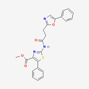 Methyl 5-phenyl-2-{[3-(5-phenyl-1,3-oxazol-2-yl)propanoyl]amino}-1,3-thiazole-4-carboxylate