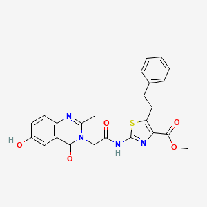 methyl 2-{[(6-hydroxy-2-methyl-4-oxoquinazolin-3(4H)-yl)acetyl]amino}-5-(2-phenylethyl)-1,3-thiazole-4-carboxylate