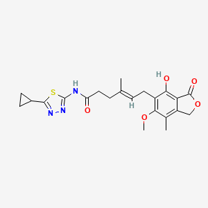 molecular formula C22H25N3O5S B10993991 (E)-N-(5-cyclopropyl-1,3,4-thiadiazol-2-yl)-6-(4-hydroxy-6-methoxy-7-methyl-3-oxo-1,3-dihydroisobenzofuran-5-yl)-4-methylhex-4-enamide 