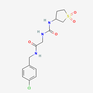 molecular formula C14H18ClN3O4S B10993998 N-(4-chlorobenzyl)-N~2~-[(1,1-dioxidotetrahydrothiophen-3-yl)carbamoyl]glycinamide 