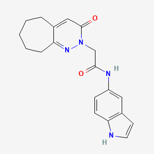 molecular formula C19H20N4O2 B10994010 N-(1H-indol-5-yl)-2-(3-oxo-3,5,6,7,8,9-hexahydro-2H-cyclohepta[c]pyridazin-2-yl)acetamide 