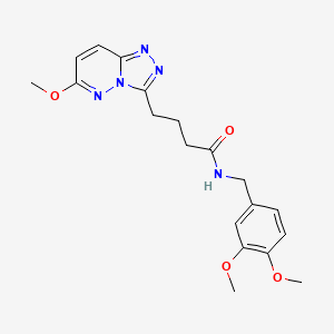 molecular formula C19H23N5O4 B10994022 N-(3,4-dimethoxybenzyl)-4-(6-methoxy-[1,2,4]triazolo[4,3-b]pyridazin-3-yl)butanamide 