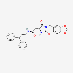 2-[1-(1,3-benzodioxol-5-ylmethyl)-2-hydroxy-5-oxo-4,5-dihydro-1H-imidazol-4-yl]-N-(3,3-diphenylpropyl)acetamide