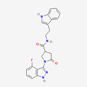 molecular formula C22H20FN5O2 B10994053 1-(4-fluoro-1H-indazol-3-yl)-N-[2-(1H-indol-3-yl)ethyl]-5-oxopyrrolidine-3-carboxamide 