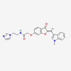 molecular formula C25H22N4O4 B10994057 N-[2-(1H-imidazol-1-yl)ethyl]-2-({(2Z)-2-[(1-methyl-1H-indol-3-yl)methylidene]-3-oxo-2,3-dihydro-1-benzofuran-6-yl}oxy)acetamide 