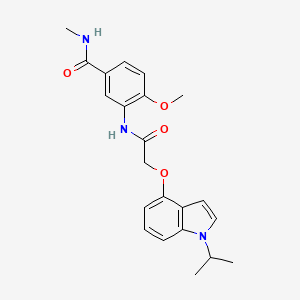 4-methoxy-N-methyl-3-[({[1-(propan-2-yl)-1H-indol-4-yl]oxy}acetyl)amino]benzamide