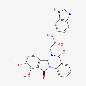 N-(1H-benzimidazol-5-yl)-2-(9,10-dimethoxy-5,11-dioxo-6a,11-dihydroisoindolo[2,1-a]quinazolin-6(5H)-yl)acetamide