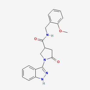 molecular formula C20H20N4O3 B10994100 1-(1H-indazol-3-yl)-N-(2-methoxybenzyl)-5-oxo-3-pyrrolidinecarboxamide 