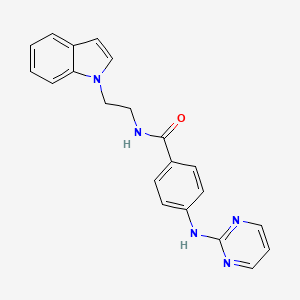 molecular formula C21H19N5O B10994113 N-[2-(1H-indol-1-yl)ethyl]-4-(pyrimidin-2-ylamino)benzamide 