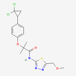 molecular formula C17H19Cl2N3O3S B10994117 2-[4-(2,2-dichlorocyclopropyl)phenoxy]-N-[5-(methoxymethyl)-1,3,4-thiadiazol-2-yl]-2-methylpropanamide 