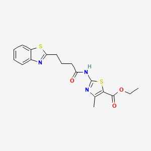 molecular formula C18H19N3O3S2 B10994121 Ethyl 2-{[4-(1,3-benzothiazol-2-yl)butanoyl]amino}-4-methyl-1,3-thiazole-5-carboxylate 