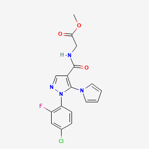 methyl N-{[1-(4-chloro-2-fluorophenyl)-5-(1H-pyrrol-1-yl)-1H-pyrazol-4-yl]carbonyl}glycinate