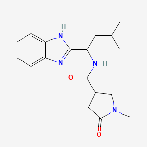 molecular formula C18H24N4O2 B10994180 N-[1-(1H-benzimidazol-2-yl)-3-methylbutyl]-1-methyl-5-oxopyrrolidine-3-carboxamide 