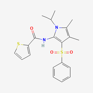 molecular formula C20H22N2O3S2 B10994217 N-[4,5-dimethyl-3-(phenylsulfonyl)-1-(propan-2-yl)-1H-pyrrol-2-yl]thiophene-2-carboxamide 