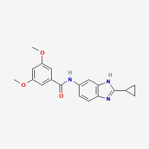 molecular formula C19H19N3O3 B10994221 N-(2-cyclopropyl-1H-benzimidazol-5-yl)-3,5-dimethoxybenzamide 