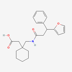 [1-({[3-(Furan-2-yl)-3-phenylpropanoyl]amino}methyl)cyclohexyl]acetic acid