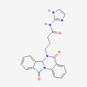 molecular formula C22H19N5O3 B10994250 4-(5,11-dioxo-6a,11-dihydroisoindolo[2,1-a]quinazolin-6(5H)-yl)-N-(1H-imidazol-2-yl)butanamide 