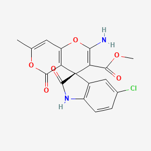 methyl (3S)-2'-amino-5-chloro-7'-methyl-2,5'-dioxo-1,2-dihydro-5'H-spiro[indole-3,4'-pyrano[4,3-b]pyran]-3'-carboxylate