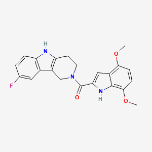 (4,7-dimethoxy-1H-indol-2-yl)(8-fluoro-1,3,4,5-tetrahydro-2H-pyrido[4,3-b]indol-2-yl)methanone