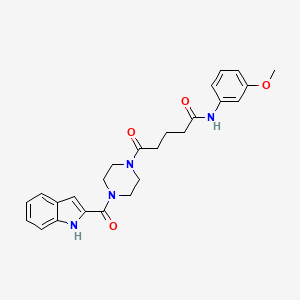 molecular formula C25H28N4O4 B10994300 5-[4-(1H-indol-2-ylcarbonyl)piperazin-1-yl]-N-(3-methoxyphenyl)-5-oxopentanamide 