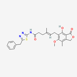 molecular formula C26H27N3O5S B10994310 (E)-N-(5-benzyl-1,3,4-thiadiazol-2-yl)-6-(4-hydroxy-6-methoxy-7-methyl-3-oxo-1,3-dihydroisobenzofuran-5-yl)-4-methylhex-4-enamide 