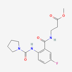 methyl N-({5-fluoro-2-[(pyrrolidin-1-ylcarbonyl)amino]phenyl}carbonyl)-beta-alaninate