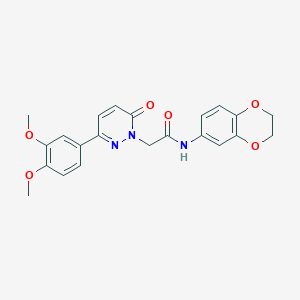 molecular formula C22H21N3O6 B10994320 N-(2,3-dihydro-1,4-benzodioxin-6-yl)-2-[3-(3,4-dimethoxyphenyl)-6-oxopyridazin-1(6H)-yl]acetamide 