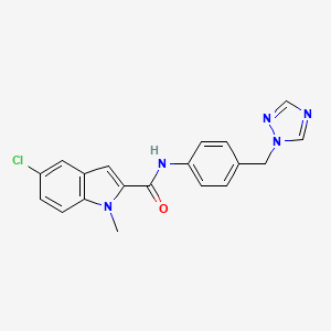 5-chloro-1-methyl-N-[4-(1H-1,2,4-triazol-1-ylmethyl)phenyl]-1H-indole-2-carboxamide