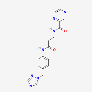 N-(3-oxo-3-{[4-(1H-1,2,4-triazol-1-ylmethyl)phenyl]amino}propyl)pyrazine-2-carboxamide